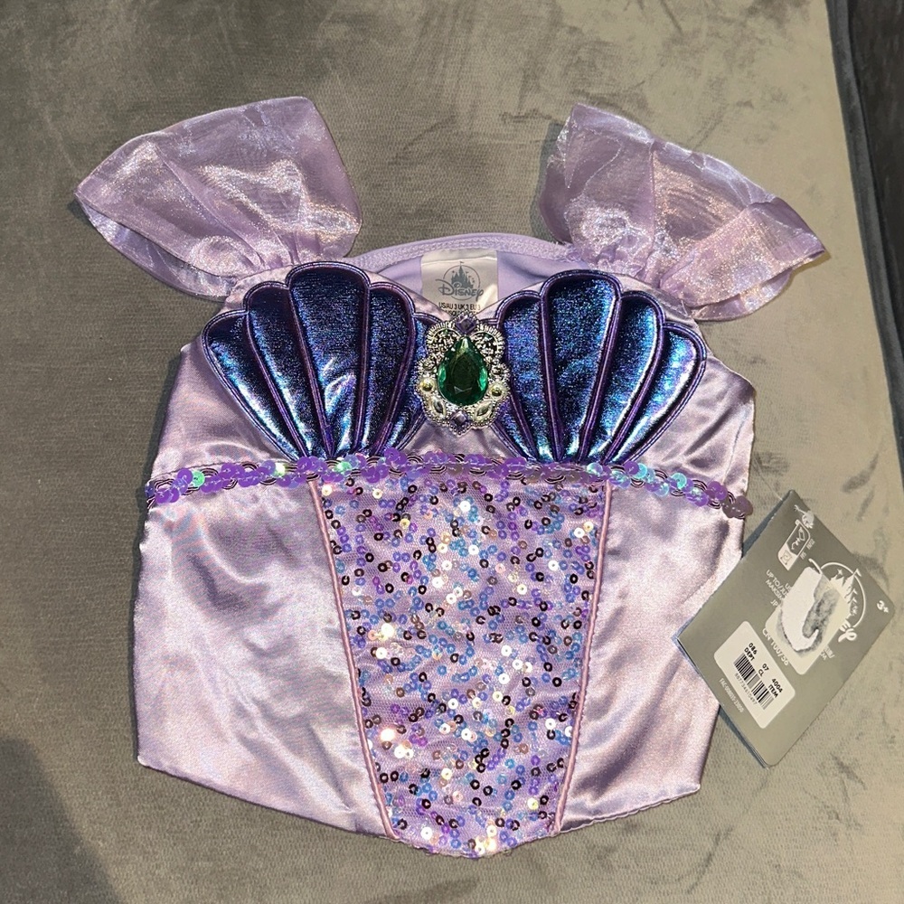 NEW Disney Little Mermaid Sequin Bodice Costume Top | Purple